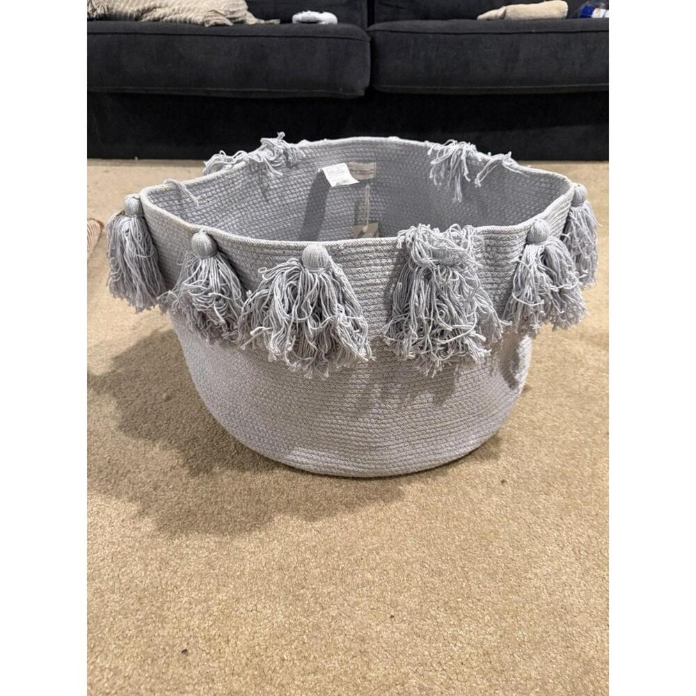 Lorena Canals Large Basket Tassels In Light Grayish Blue Color 1'4" Diameter NWT